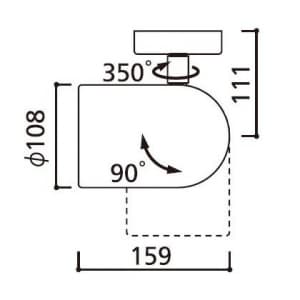 オーデリック 【生産完了品】LEDスポットライト 一般形 5.7W フレンジタイプ 白熱灯60W×2灯相当 電球色(2700K) 光束792lm 配光角100° オフホワイト  OS256240LD 画像4