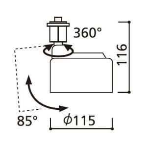 オーデリック 【生産完了品】LEDスポットライト フラット形6.5W 昼白色(5000K) 光束589lm 配光角107° オフホワイト  OS256192ND 画像3