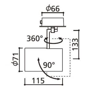 オーデリック 【生産完了品】スポットライト フレンジタイプ レフ形ミニクリプトン球 50W 配光角72° マットホワイト  OS047291 画像4