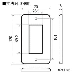 東芝 【生産完了品】スイッチ/コンセント用プレート 3個用 ネオメタル  DG6113 画像2