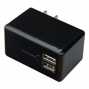 ヤザワ 【生産完了品】AC/USB変換アダプター USB2ポート USB出力3.1A ブラック MCU31A2BK