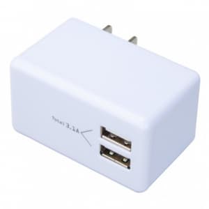 ヤザワ 【生産完了品】AC/USB変換アダプター USB2ポート USB出力3.1A ホワイト MCU31A2WH