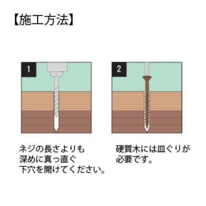 ノグチ 【生産完了品】ウッドデッキビス フレキ ブロンズ色 5.5×90 SUS304製 100本入 《匠力》  WD90 画像4