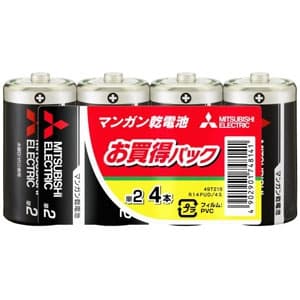 三菱 マンガン乾電池 黒 単2形 4本パック マンガン乾電池 黒 単2形 4本パック R14PUD/4S