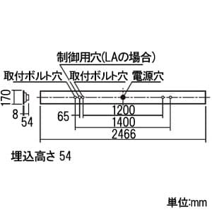 パナソニック 【生産完了品】一体型LEDベースライト《iDシリーズ》 110形 埋込型 下面開放型 W150 一般タイプ 調光タイプ FLR110形器具×1灯節電タイプ 昼白色  XLX850PENLA9 画像2