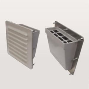 篠原電機 防噴流型ギャラリー カバー樹脂タイプ IP45 半ツヤ仕上げタイプ 鋼板・樹脂製 G2WS-20BFP2