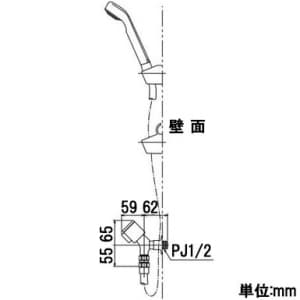 KVK 【販売終了】ハンドシャワー付水栓 シャワー専用タイプ 固定こま仕様 逆止弁付 ハンドシャワー付水栓 シャワー専用タイプ 固定こま仕様 逆止弁付 K117YF 画像3