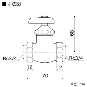 KVK 【販売終了】B型鉄管用短胴甲止水栓20 固定こま仕様 Rc3/4めねじ B型鉄管用短胴甲止水栓20 固定こま仕様 Rc3/4めねじ K24N-20コテイコマシヨウ 画像2