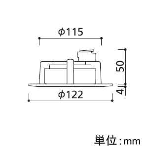 オーデリック 【生産完了品】LEDダウンライト M形 埋込穴φ100 白熱灯60Wクラス フラット形6W 拡散配光 非調光 本体色:オフホワイト 電球色タイプ 2700K  XD301037LD 画像2