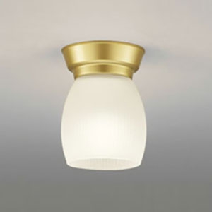 オーデリック 【生産完了品】LED小型シーリングライト 白熱灯60W相当 電球色 非調光タイプ サテンゴールド OL013392LD