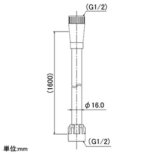 カクダイ 【生産完了品】シャワーホース 低臭仕様 取付ネジG1/2 長さ1.6m アダプター付 ホワイト シャワーホース 低臭仕様 取付ネジG1/2 長さ1.6m アダプター付 ホワイト 367-710-W 画像3