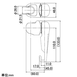 カクダイ 【販売終了】後付式角度調節シャワーフック 角度調節機能付 ホワイト 後付式角度調節シャワーフック 角度調節機能付 ホワイト 353-584 画像3