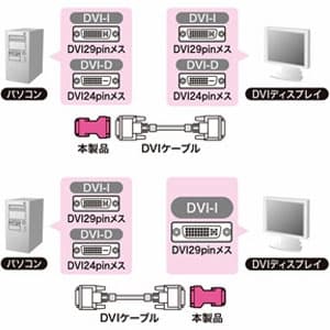 サンワサプライ 【生産完了品】DVI変換アダプタ DVI29pinオス(DVI-I)コネクタ-DVI24pinオス(DVI-D)コネクタ DVI変換アダプタ DVI29pinオス(DVI-I)コネクタ-DVI24pinオス(DVI-D)コネクタ AD-DV05K 画像3