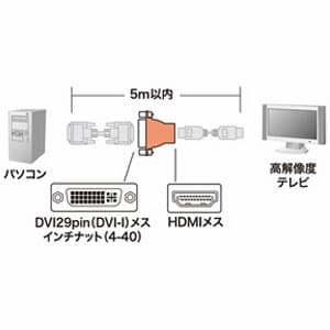 サンワサプライ HDMI変換アダプタ DVI29pin(DVI-I)メス-HDMIメス HDMI変換アダプタ DVI29pin(DVI-I)メス-HDMIメス AD-HD04 画像3