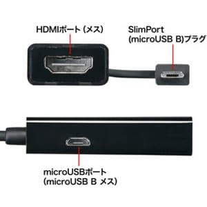 サンワサプライ 【生産完了品】HDMI変換アダプタ SlimPort-HDMI ケーブル長約10.5cm HDMI変換アダプタ SlimPort-HDMI ケーブル長約10.5cm AD-HD14SP 画像2