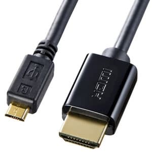 サンワサプライ 【生産完了品】MHLケーブル USBマイクロプラグ-HDMIプラグ 4K映像出力対応 1m MHLケーブル USBマイクロプラグ-HDMIプラグ 4K映像出力対応 1m KM-MHL10