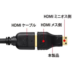 サンワサプライ 【生産完了品】HDMI変換アダプタ HDMIミニオス-HDMIメス HDMI変換アダプタ HDMIミニオス-HDMIメス AD-HD07M 画像3
