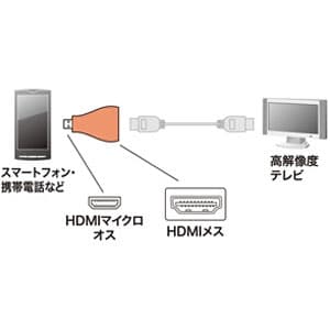 サンワサプライ 【生産完了品】HDMI変換アダプタ HDMIマイクロオス-HDMIメス HDMI変換アダプタ HDMIマイクロオス-HDMIメス AD-HD09MC 画像4