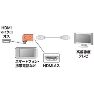 サンワサプライ 【生産完了品】HDMI変換アダプタ L字型アダプタ HDMIマイクロオス-HDMIメス HDMI変換アダプタ L字型アダプタ HDMIマイクロオス-HDMIメス AD-HD10LMC 画像2