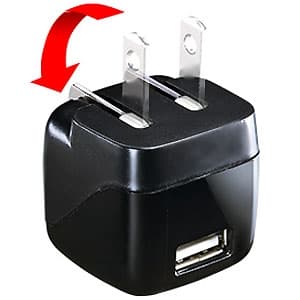 サンワサプライ 【生産完了品】超小型USB充電器 2.1A USB1ポート ブラック  ACA-IP33BKN 画像2