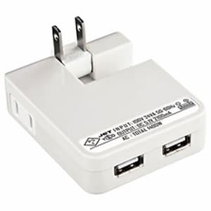 サンワサプライ 【生産完了品】USB充電タップ型ACアダプタ Apple用 合計2.1A 電源1個口 USB2ポート ホワイト ACA-IP25W