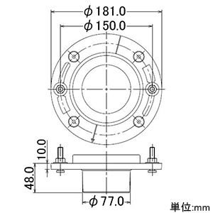 カクダイ 【販売終了】大便器用床フランジ 呼75・100VP・VU管兼用 ステンレスビス付 大便器用床フランジ 呼75・100VP・VU管兼用 ステンレスビス付 465-659 画像2