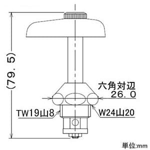 カクダイ 【販売終了】凍結防止水栓上部 固定コマ式 呼び13用 寒冷地仕様 凍結防止水栓上部 固定コマ式 呼び13用 寒冷地仕様 907-003 画像2