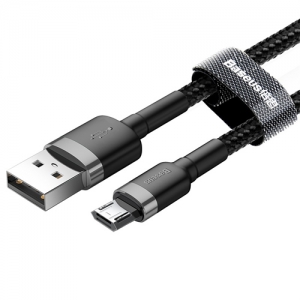 電材堂 【販売終了】USBケーブル USB〜MicroUSB 長さ1m グレー/ブラック DCAMKLFBG1