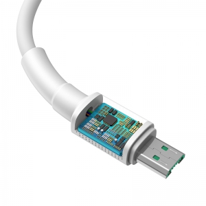 電材堂 【販売終了】USBケーブル USB〜MicroUSB 長さ1m ホワイト USBケーブル USB〜MicroUSB 長さ1m ホワイト DCAMSWD02 画像2