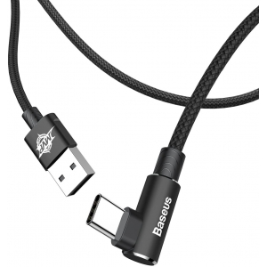 電材堂 【販売終了】USBケーブル エルボタイプ USB〜Type-C 長さ2m ブラック DCATMVPB01