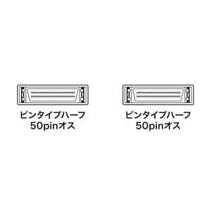サンワサプライ SCSIケーブル ストレート全結線 ピンタイプハーフ50pinオス-ピンタイプハーフ50pinオス 1m SCSIケーブル ストレート全結線 ピンタイプハーフ50pinオス-ピンタイプハーフ50pinオス 1m KB-SPP1K 画像2