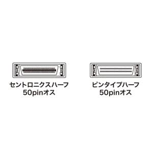サンワサプライ SCSIケーブル ストレート全結線 セントロニクスハーフ50pinオス-ピンタイプハーフ50pinオス 1m SCSIケーブル ストレート全結線 セントロニクスハーフ50pinオス-ピンタイプハーフ50pinオス 1m KB-SHP1K 画像2