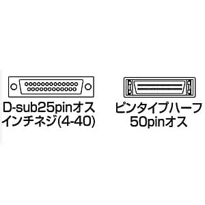 サンワサプライ 【生産完了品】SCSIシステムケーブル D-sub25pinオスインチネジ(4-40)-ピンタイプハーフ50pinオス 1m SCSIシステムケーブル D-sub25pinオスインチネジ(4-40)-ピンタイプハーフ50pinオス 1m KB-SCMP1K 画像2