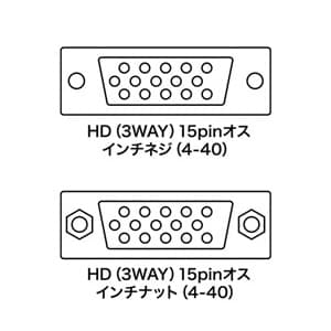 サンワサプライ 【生産完了品】ジェンダーチェンジャー HD(3WAY)15pinオスインチネジ(4-40)-HD(3WAY)15pinオスインチナット(4-40) ジェンダーチェンジャー HD(3WAY)15pinオスインチネジ(4-40)-HD(3WAY)15pinオスインチナット(4-40) ADHD15S-MM 画像2