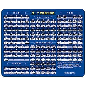 サンワサプライ マウスパッド ローマ字変換対応表 中型サイズ ブルー MPD-OP17RL7BL