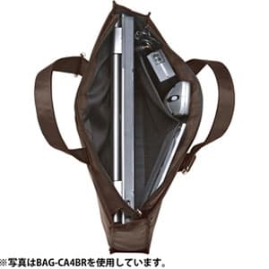 サンワサプライ 【生産完了品】カジュアルPCバッグ シングルタイプ 16.4インチワイド対応 ブラウン  BAG-CA4BR 画像3