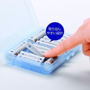 サンワサプライ 電池ケース 単3形・単4形対応 大容量タイプ ブルー 電池ケース 単3形・単4形対応 大容量タイプ ブルー DG-BT5BL 画像2