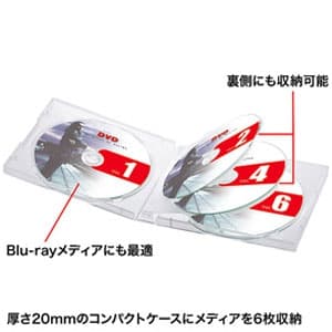 サンワサプライ 【生産完了品】DVD・CDケース メディア6枚収納 クリア 3枚セット DVD・CDケース メディア6枚収納 クリア 3枚セット FCD-61CN 画像3