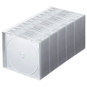 サンワサプライ 【生産完了品】DVD・CDケース スリムタイプ 1枚収納 マットホワイト 50枚セット FCD-PU50MW
