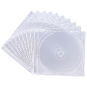 サンワサプライ 【生産完了品】DVD・CDケース スリムタイプ 1枚収納 クリア 10枚セット FCD-PU10C