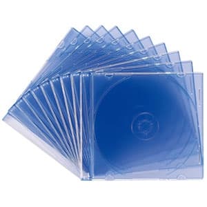 サンワサプライ 【生産完了品】DVD・CDケース スリムタイプ 1枚収納 クリアブルー 10枚セット FCD-PU10BL