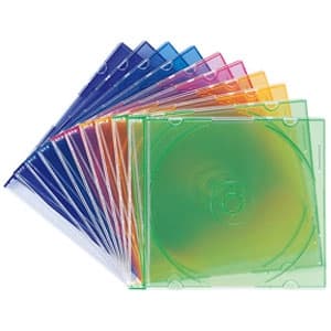 サンワサプライ 【生産完了品】DVD・CDケース スリムタイプ 1枚収納 5色ミックス 10枚セット FCD-PU10MX