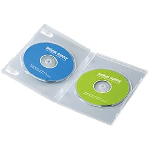 サンワサプライ 【生産完了品】DVDトールケース 2枚収納 スタンダードサイズ インデックスカード付 クリア 3枚セット DVD-TN2-03C