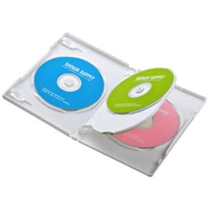 サンワサプライ 【生産完了品】DVDトールケース 4枚収納 スタンダードサイズ インデックスカード付 ホワイト 3枚セット DVD-TN4-03W