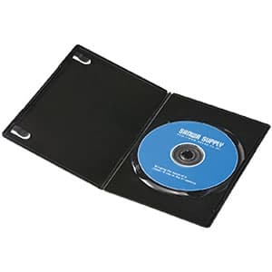 サンワサプライ 【生産完了品】スリムDVDトールケース 1枚収納 スリムタイプ インデックスカード付 ブラック 3枚セット DVD-TU1-03BK