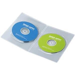 サンワサプライ 【生産完了品】スリムDVDトールケース 2枚収納 スリムタイプ インデックスカード付 クリア 10枚セット DVD-TU2-10C