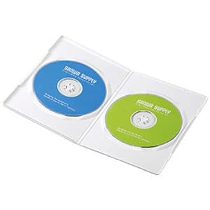 サンワサプライ 【生産完了品】スリムDVDトールケース 2枚収納 スリムタイプ インデックスカード付 ホワイト 10枚セット DVD-TU2-10W