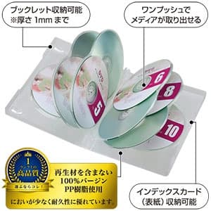 サンワサプライ 【生産完了品】DVDトールケース 10枚収納 ダブルサイズ インデックスカード付 クリア  DVD-TW10-01C 画像3