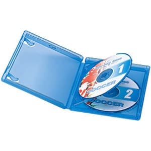 サンワサプライ 【生産完了品】ブルーレイディスクケース 2枚収納 インデックスカード付 5枚セット BD-TN2-5BL