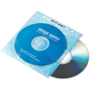 サンワサプライ DVD・CD不織布ケース 2穴付きタイプ 2枚収納 インデックスカード付 5色ミックス 100枚セット FCD-FR100MXN